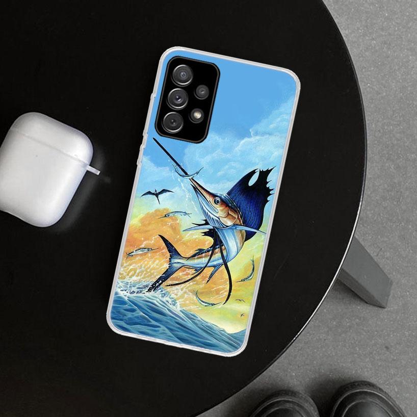 Offshore Angling Fishing Fish Rod Phone Case for Samsung Galaxy A17 A16 A26 A36 A56 A57 A37 A15 A25 A35 A55 A14 A24 A34 A54 A13