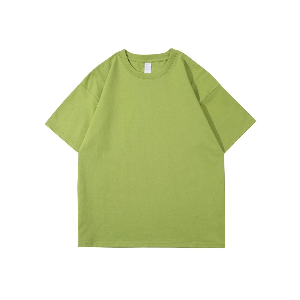 260g Heavy Combed Cotton Drop Shoulder Short-Sleeve T-Shirt for Men & Women - Summer Loose Fit Solid Color