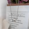 PANJBJ 925 Sterling Silver Round Necklace for Women Pearl Zircon Bead Minimalism Sweet Jewelry Gift Dropshipping