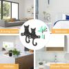 STOBAZA 2 Heavy Duty Coat Hook Cast Iron Cat Wall Hook,Decorative Hook Rustic Black Hooks,Single Key Hook Animal Wall Hanging Hook,Suitable for