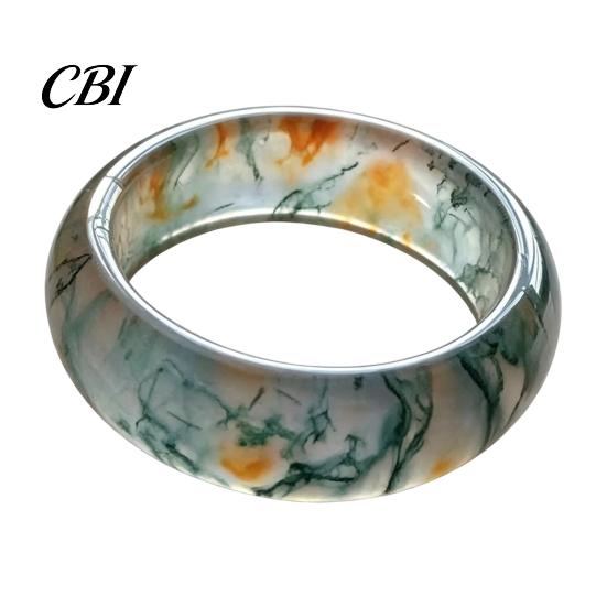 Hypoallergener Fingerring Falscher Natürlicher Moosachat Ring, Falscher Edelstein Statement Heilende Naturinspirierte Schmuckstein für Männer Frauen Band