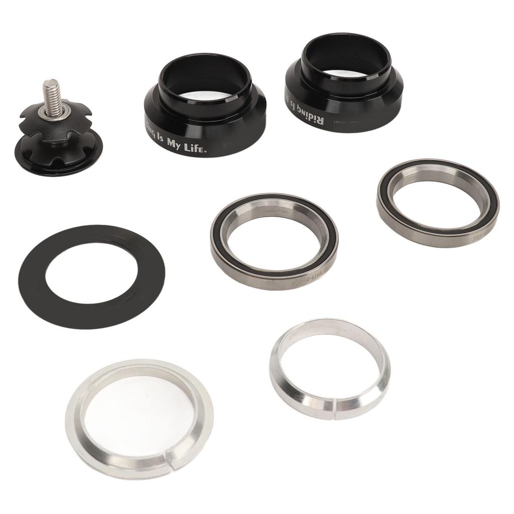 Bike Headset Set 34mm Bicycle Headset Aluminum Alloy Bike Front Fork Stem Headset for 28.6mm Straight Steerer Fork