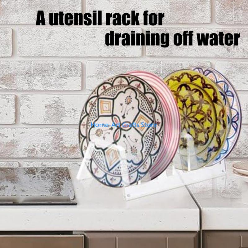 Y3NA Acrylic Plate Display Stand 6 Tiered Clear Acrylic Holders Tableware Display Rack Platters Holder Setting Rack CN