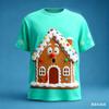Men's Hip Hop Cute Cat Print T-Shirt Baseball Cap Peace Sign Street Style Crew Neck Top