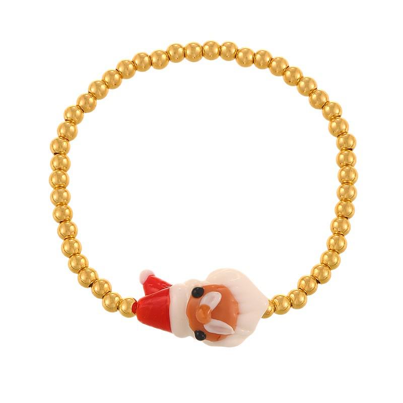 Festive Gingerbread Man Beaded Bracelet: Unique, Colorful Design for Women - Perfect Autumn/Winter Layered Best Friend Gift