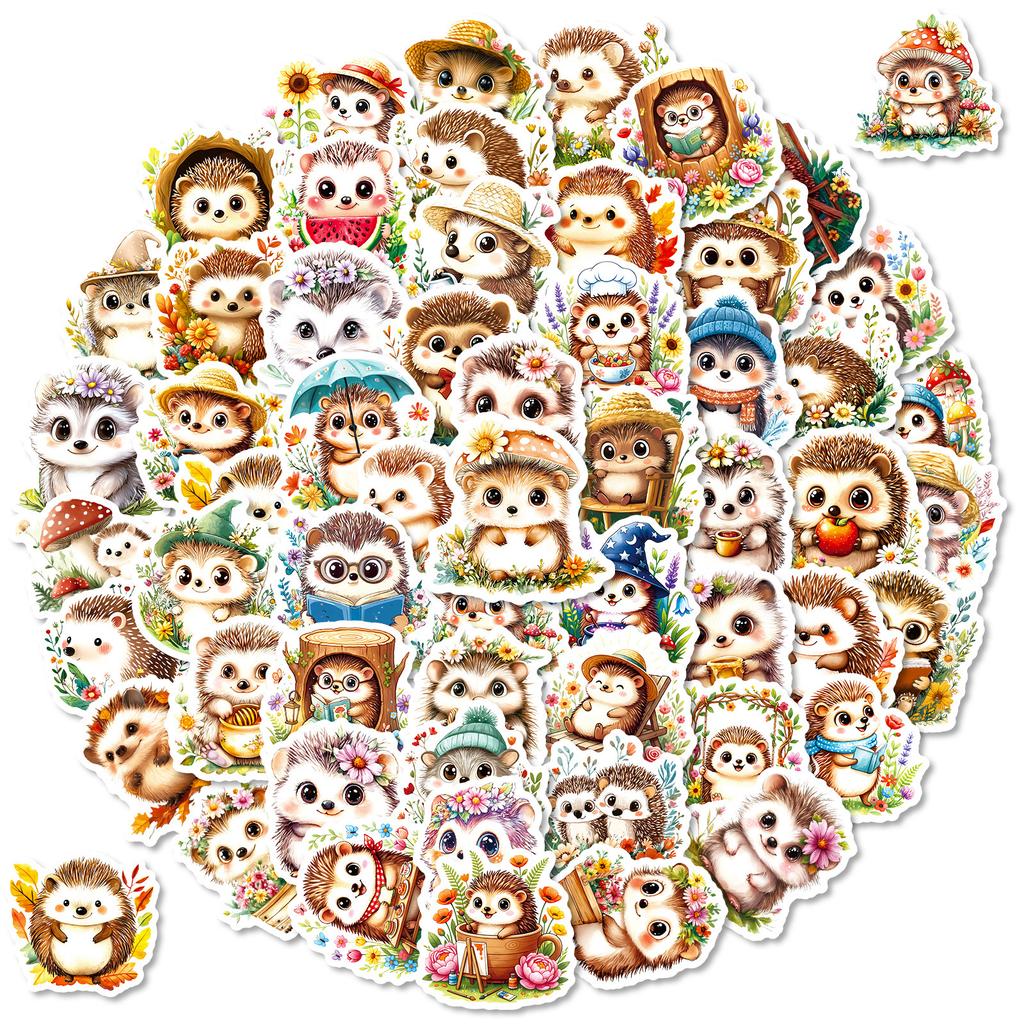 56 Fairy Tale Wind Hedgehog Daily Graffiti Stickers Cute Cartoon Decoration Mobile Phone Case Computer Stickers