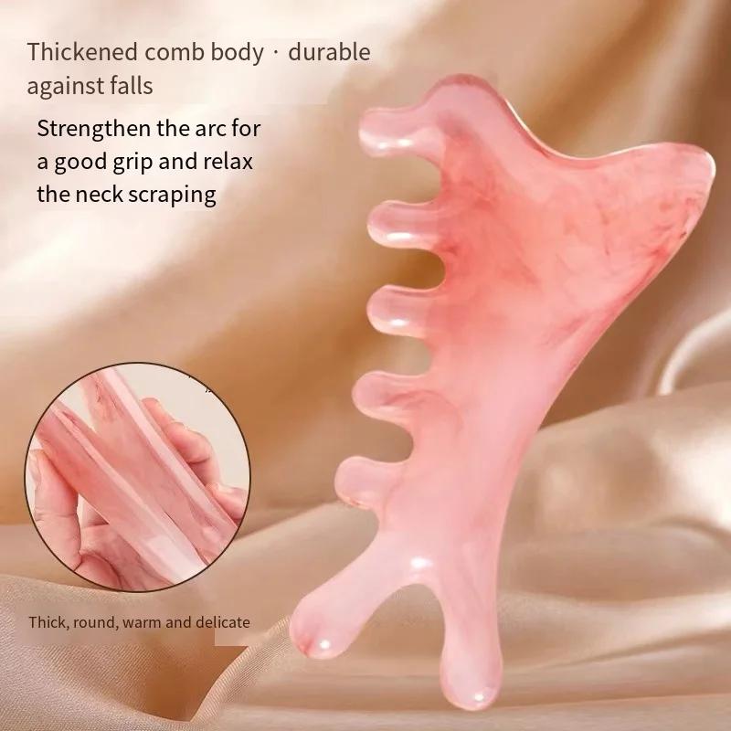 4-in-1 Resin Massage Tool For Scalp Eye Shoulder & Neck Massage Facial Massage Board Acupuncture Therapy Combs Body Relaxation