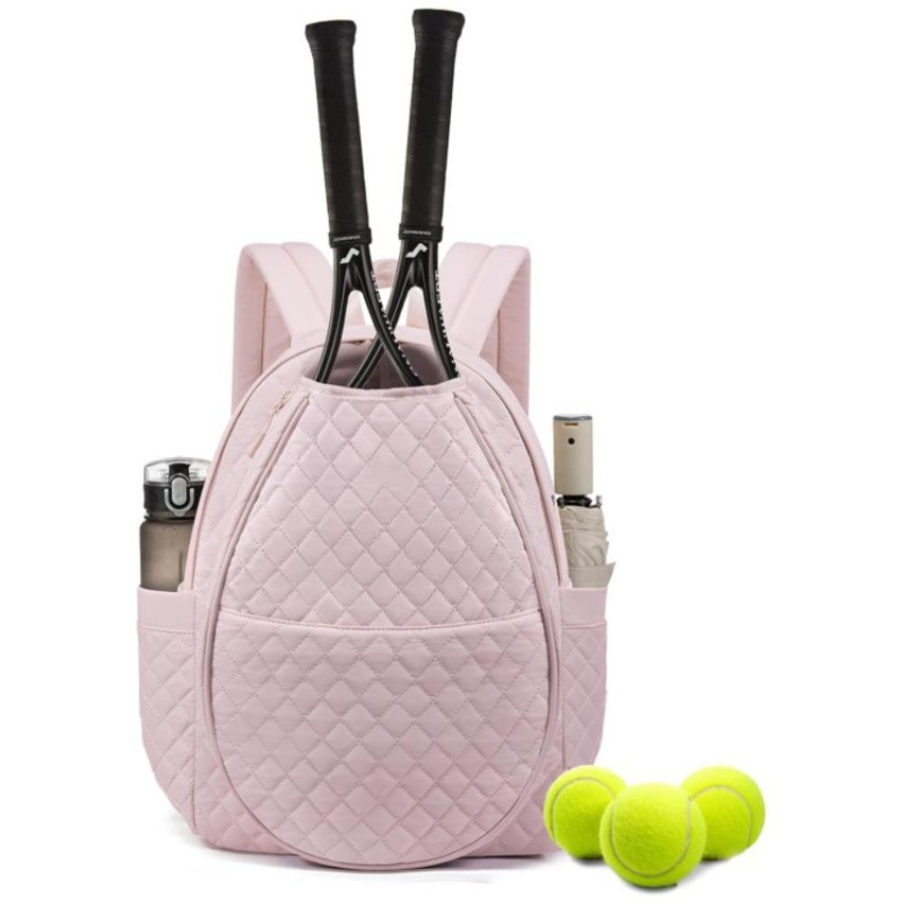 Large Capacity Tennis Bag Quilted Multi-functional Sling Crossbody Backpack Wear-resistant Tennis Racket Bags розовый