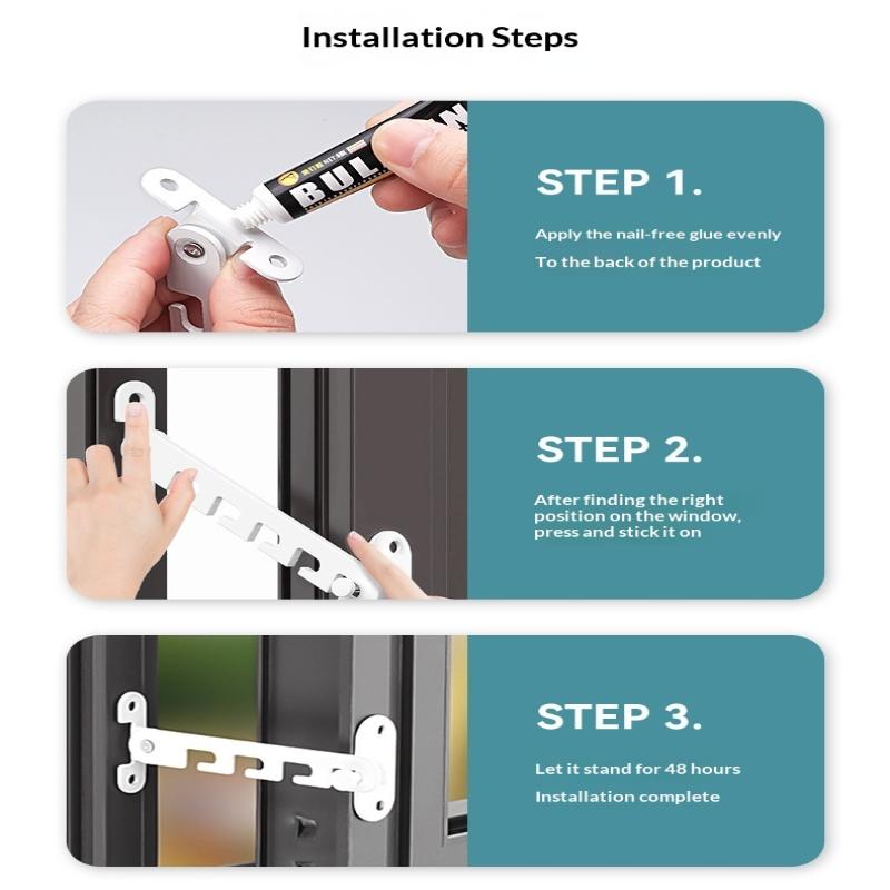 1Pc Adjustable Window Stopper Lock Limiter Latch Wind Brace Stay Position Stopper Casement Window Sash Blocking Lock