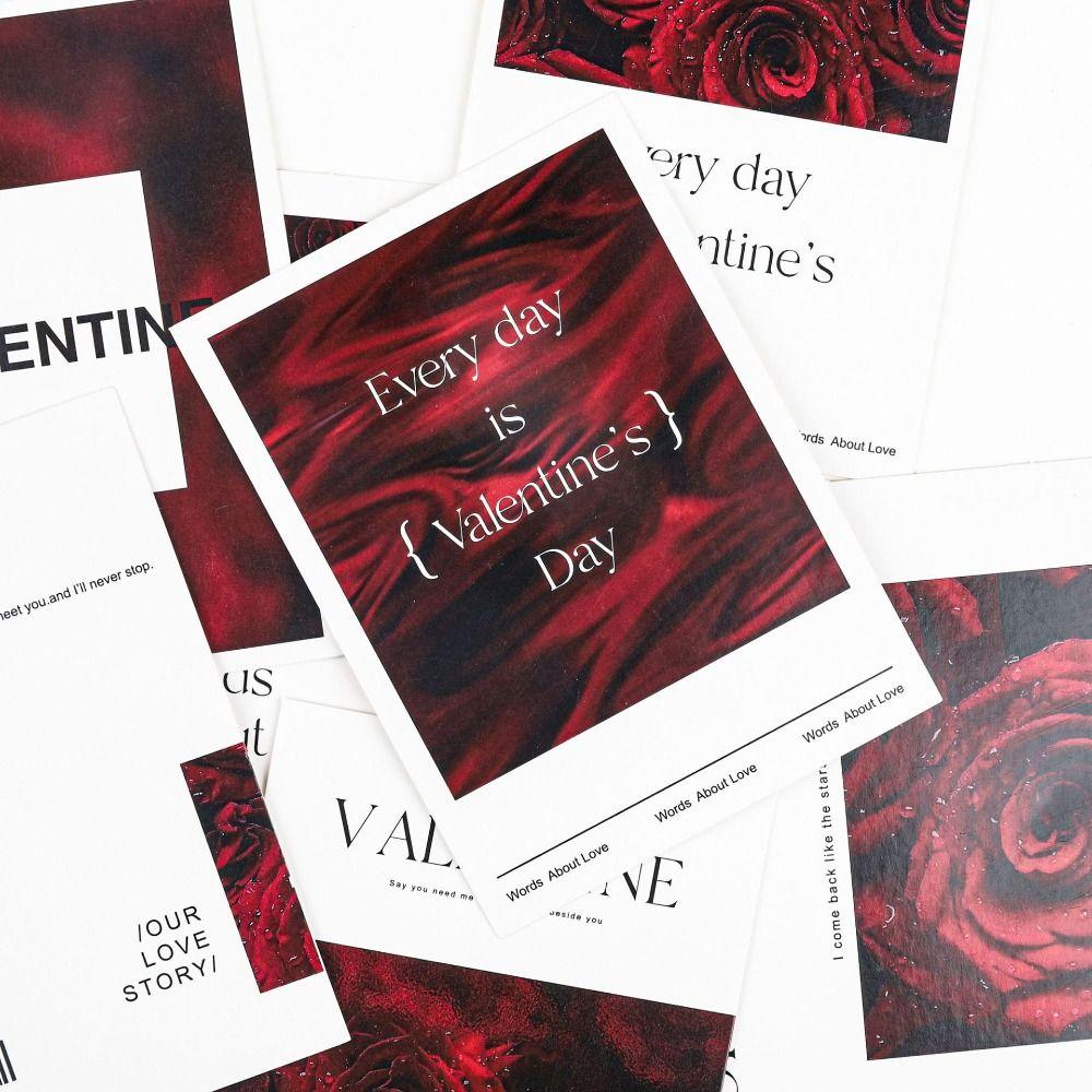 

45 шт./компл., букет ручной работы, поздравительная открытка, красная роза, открытки на день Святого Валентина, цветочные открытки, годовщина