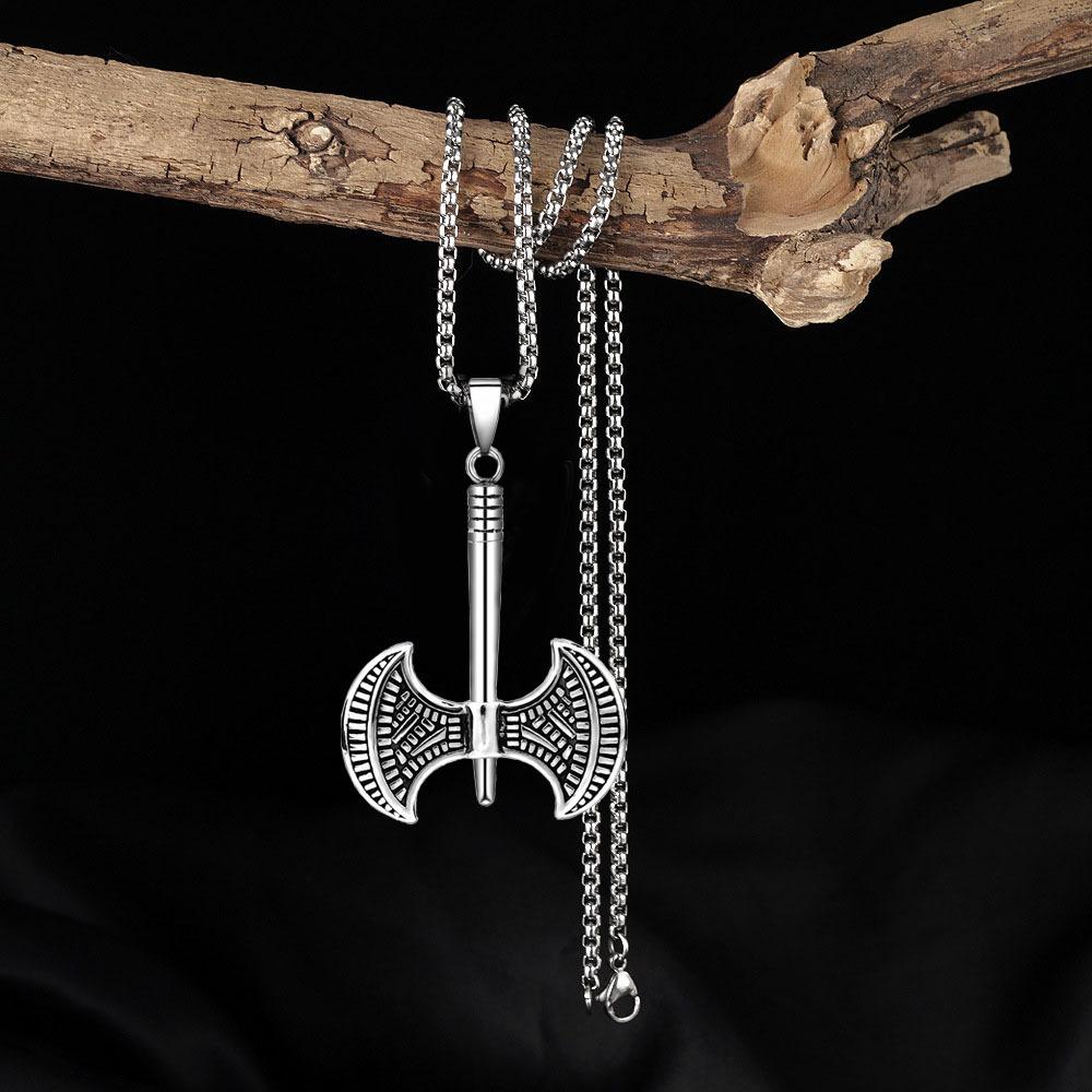 Men'S Domineering Axe Necklace Stainless Steel Pendant Hip Hop