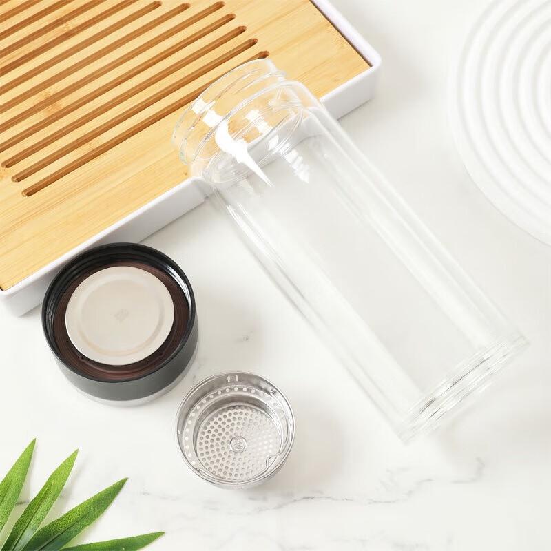 Zeyu Double-Wall Glass Travel Mug