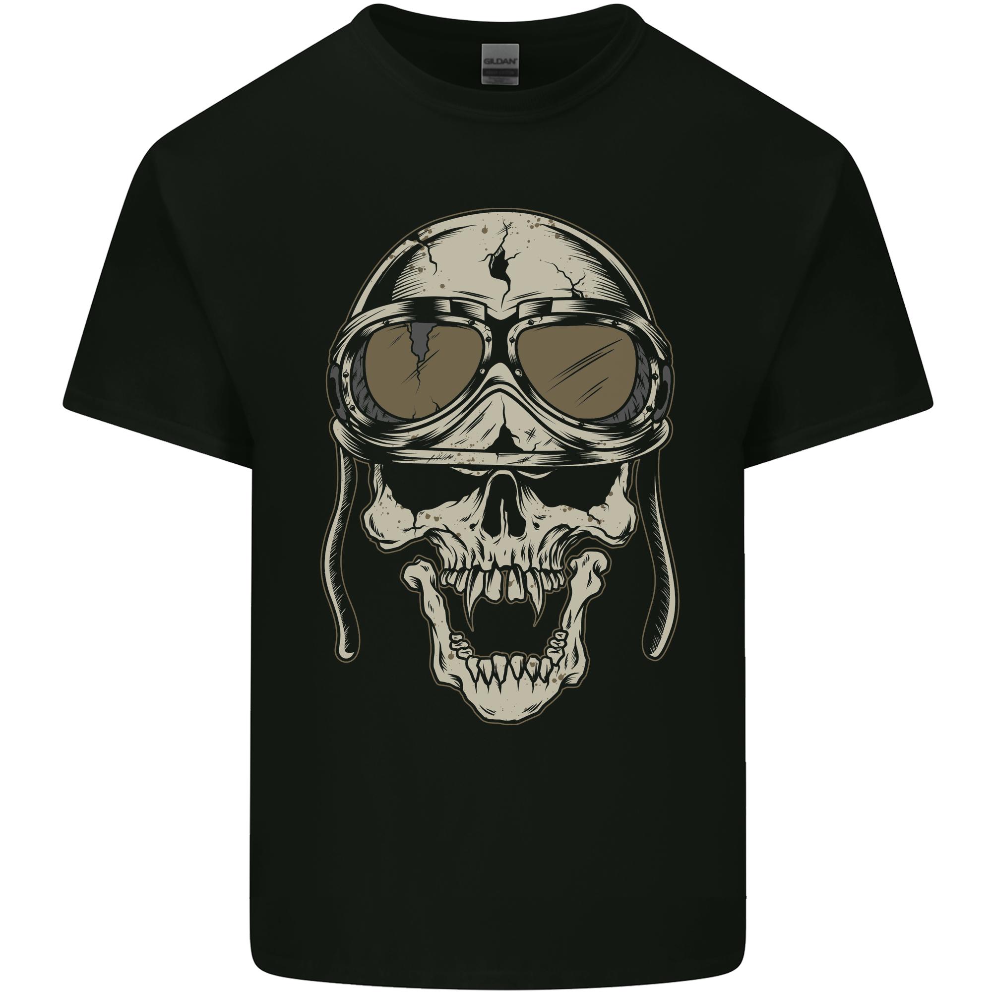 Biker Skull Motorcycle Skulls Motobike Unisexs Light Cotton TShirt S