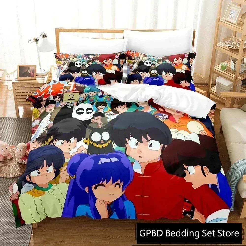 New 3D Print Anime Ranma 12 Comfortable Duvet Quilt Cover Pillowcase Bedding Set Children Bedroom Decoration Home Textile
