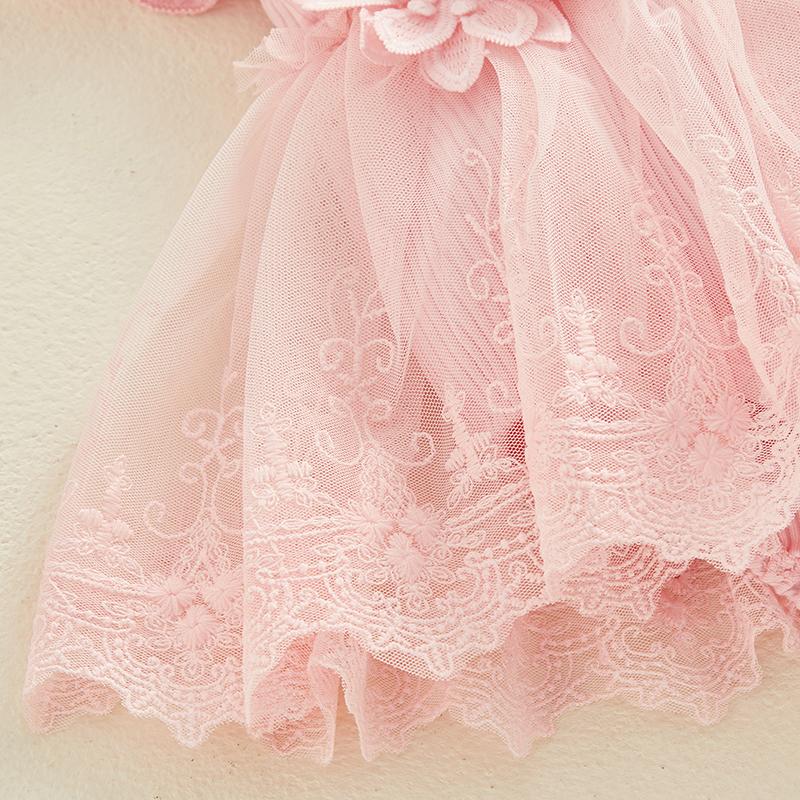 Newborn Baby Girl Romper Dress 2 Pcs Outfits Mesh Lace Patchwork Ruffle Bodysuit and Headband Cute Summer Clothes