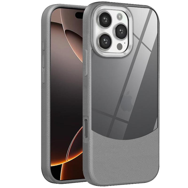 Applicable To IPhone16proMax Leather Two-in-one Mobile Phone Case Apple 15 Transparent 14 Lens Anti-fall Protection Case