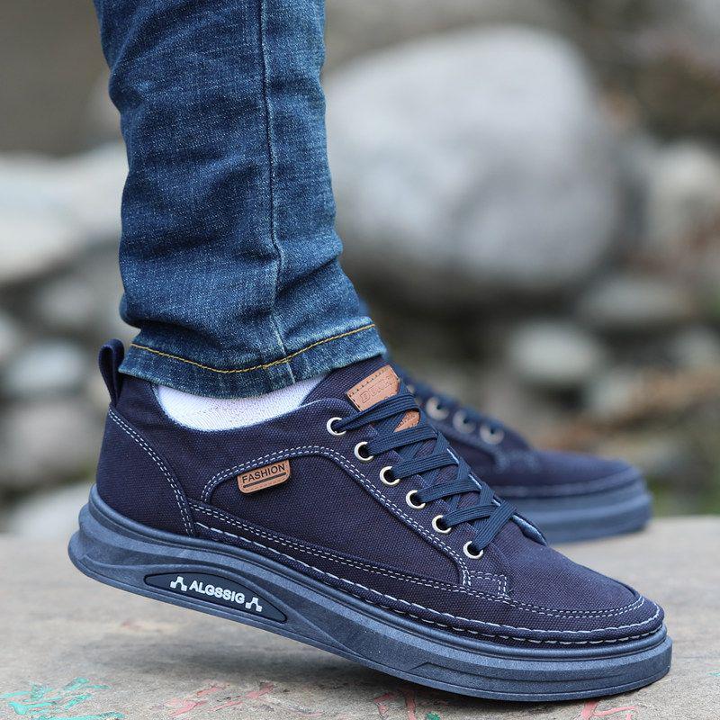 Herren 2025 Atmungsaktive Canvas Skate Schuhe - Geruchsresistent, Weiche Sohle, Abriebfest, Vielseitiges Freizeit-Schuhwerk.