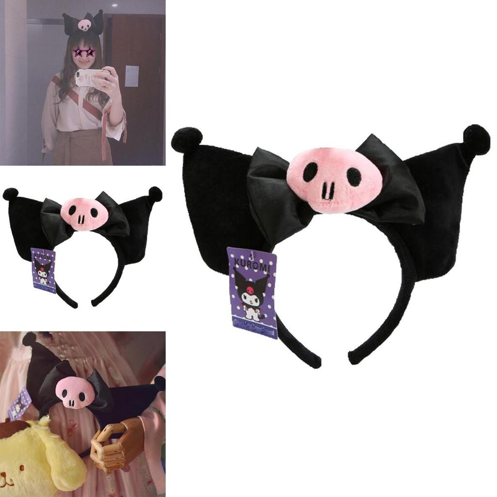 Roztomilá čelenka s oušky Kuromi Plyšová čelenka Do Kawaii kostýmu a Cosplay Dárky Pro Dívky