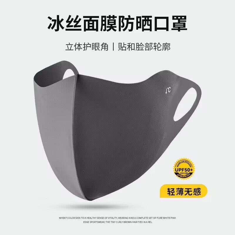 Sunscreen Mask for Women, Eye Protection, Breathable, Summer Ice Silk Mask, UV Protection, Lightweight Sunshade, Cycling