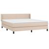 Box Spring Bed Mattress Cappuccino Brown 160x200 Cm Faux Leather