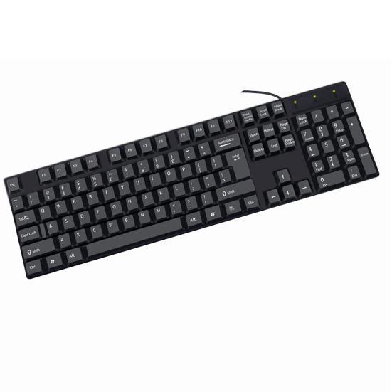 K1800 Kabeltastatur Full Size Ergonomisch 104 Tasten Leise USB Büro Desktop-Computer