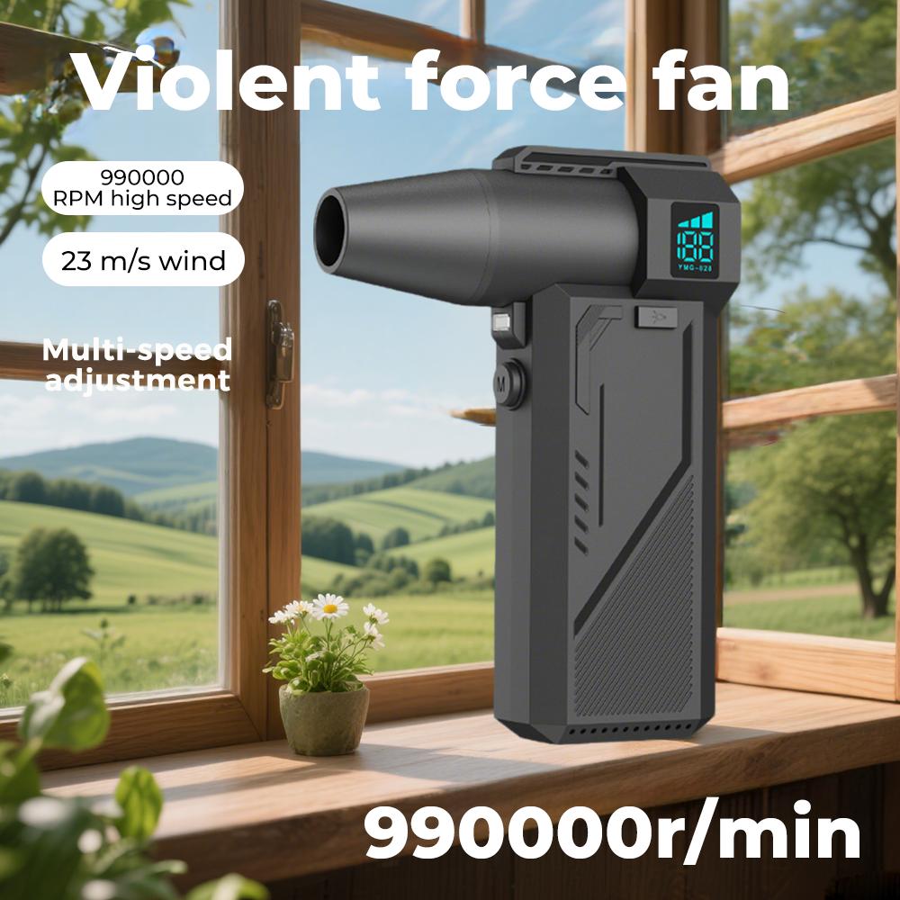 Turbo Jet Blower 990000RPM Brushless Motor Powerful Air Blower 10000mAh Digital Display Strong Breeze High-speed Turbo Fan