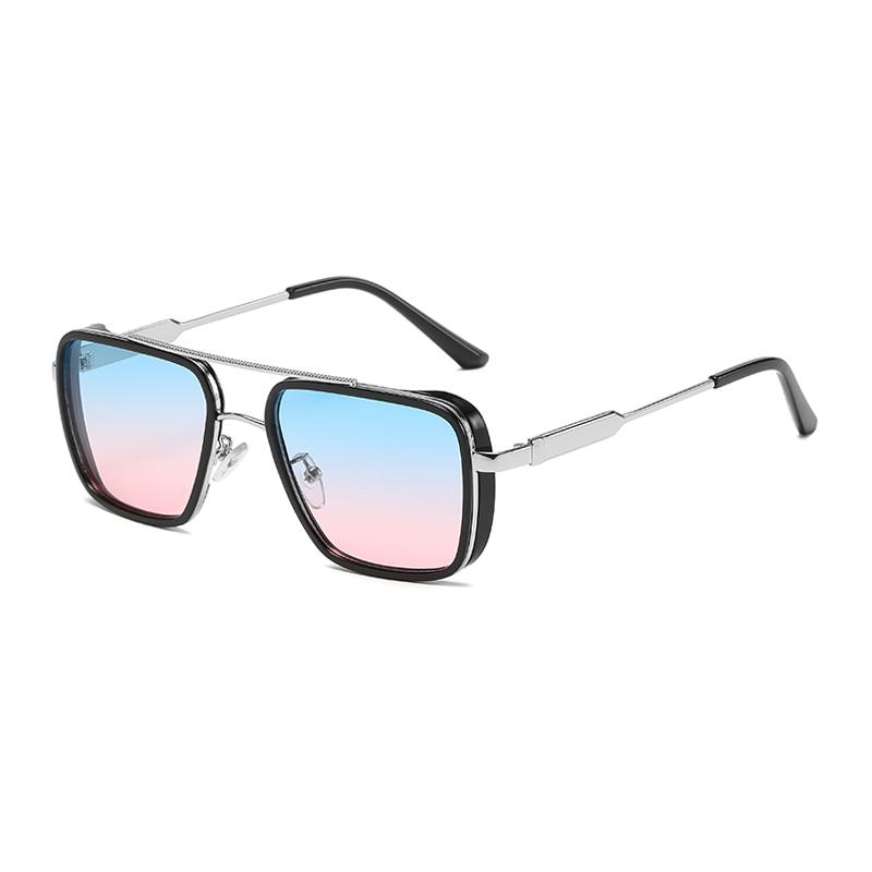 Trendy Metal Square Steampunk Sunglasses Custom Logo  Metal Shades Sun Glasses