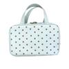 Portable Polka Dot Makeup Bag Large Capacity with Handle Cosmetic Bag Three Layer PU Travel Toiletry Bag