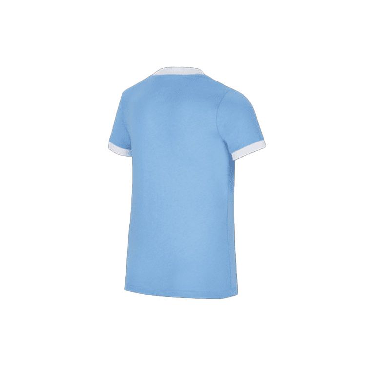 Nike Color Block Logo Print Short Sleeve T-Shirt Kids Tops Blue DQ4384-412