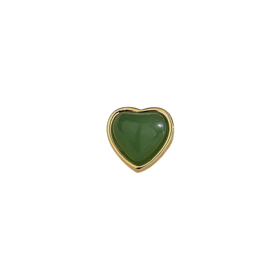 

Earrings Small Exquisite Palace Style Jade Earrings Elegant Jasper Heart-Shaped Earrings Female And Tian Jade Love Earrings