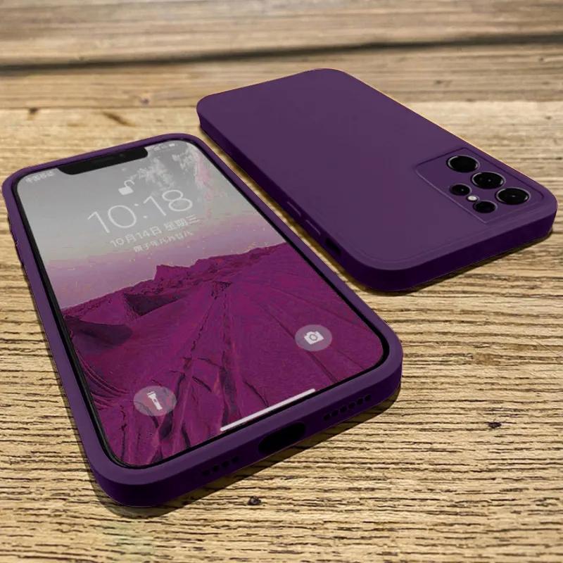 Luxuriöse quadratische Flüssigsilikonhülle für Samsung Galaxy A54 A53 A04S A23 A33 S21 S22 S23 Ultra Huawei Honor 50 60 iPhone 14 13 12 11 Pro Max Soft Cover