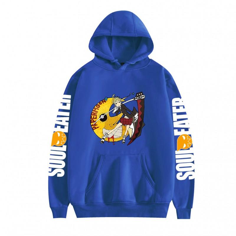 Cartoon Print Hoodie Soul Eater Anime Series Loose Fit Long Sleeve Teens