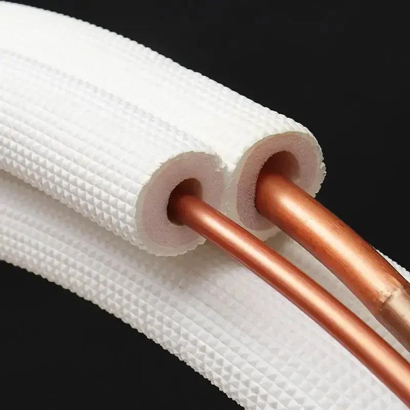 1/4'' 3/8' 10 Meter Air Conditioner Pair Coil Tube Insulate Copper Aluminum Pipe Split Line Wire Home Air Conditioner Parts