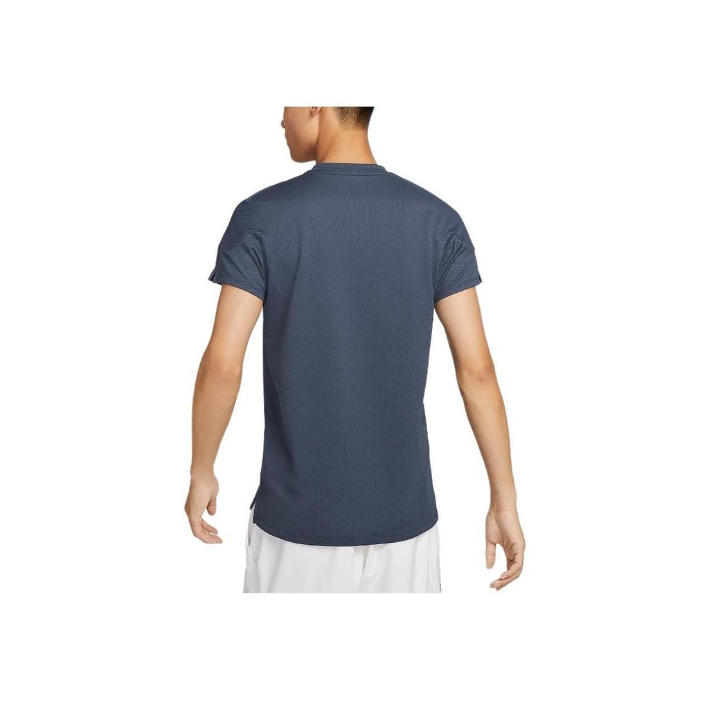 Nike Court Slam Quick-Dry Slim Fit Logo Comfortable Casual Tennis Short Sleeve T-Shirt Men Tops Lightning-Blue FD5263-437