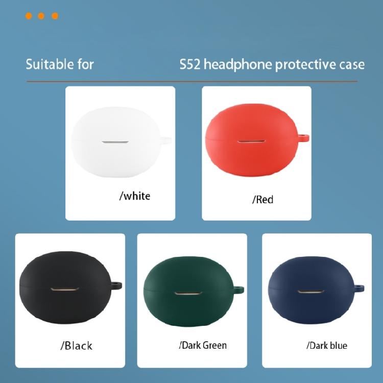 Outer Cover for AiClip S52 Earbud Charging Case, Silicone Stretch-On Sleeve with Side Carry Attachment and Charging Opening