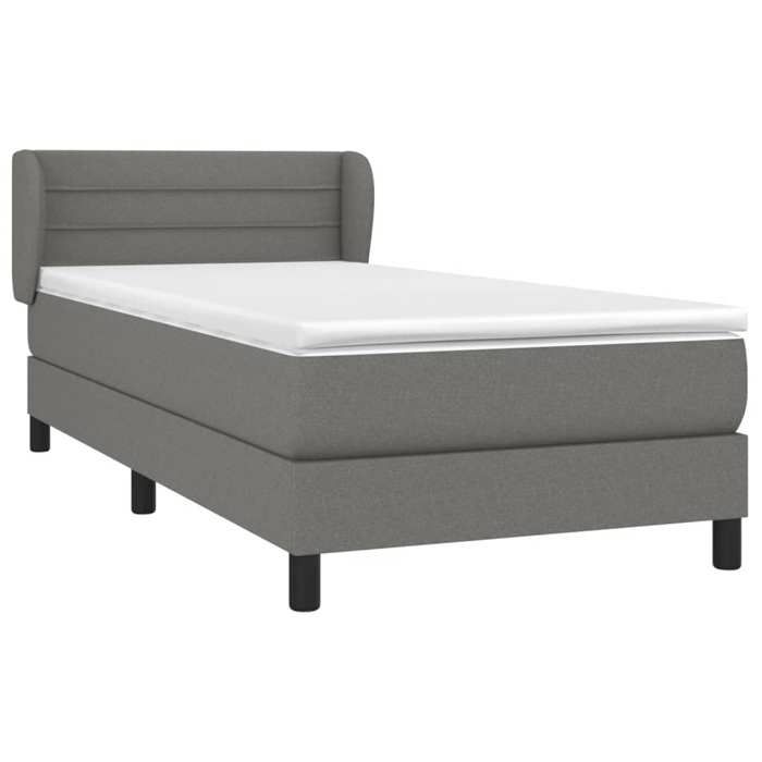 3126302 vidaXL Divan Bed with Mattress Dark Grey 100x200cm Fabric