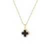 Fashion Commuter Double Sided Four Leaf Clover Zircon Pendant Clavicle Necklace For Women