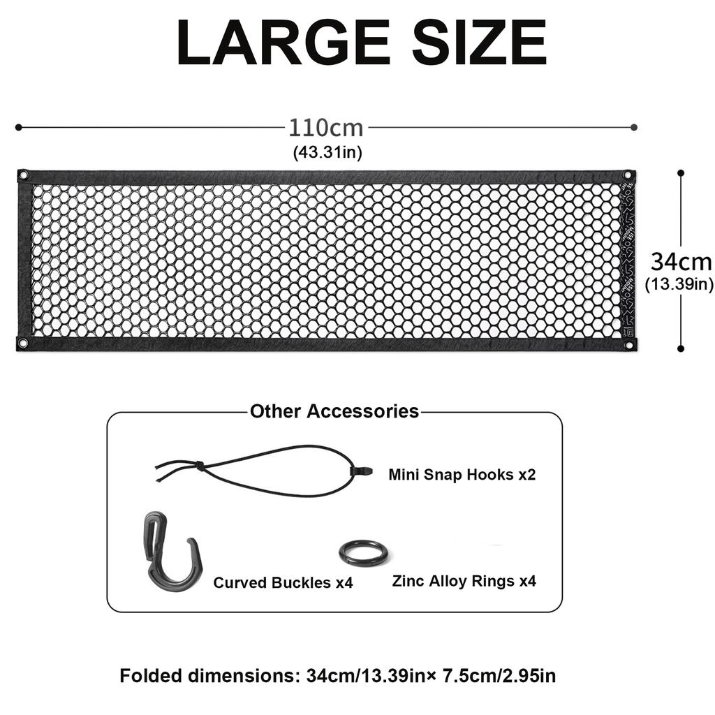 Universele Autonet Opbergvak 4 Haken Rolbaar Draagbaar Nylon HDPE voor Auto SUV Kofferbak Achterbank RV Camper Kamperen