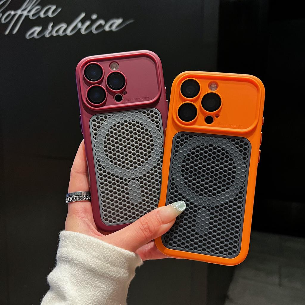 Applicable to Apple 17PROMAX skin feeling honeycomb mesh magnetic mobile phone case iPhone16 all-inclusive hard protective case 15