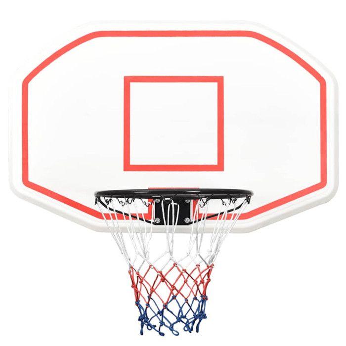 VidaXL Panneau de basket-ball Blanc 109x71x3 cm Polyéthylène, panier de basket-ball,,, panneau arrière 93662