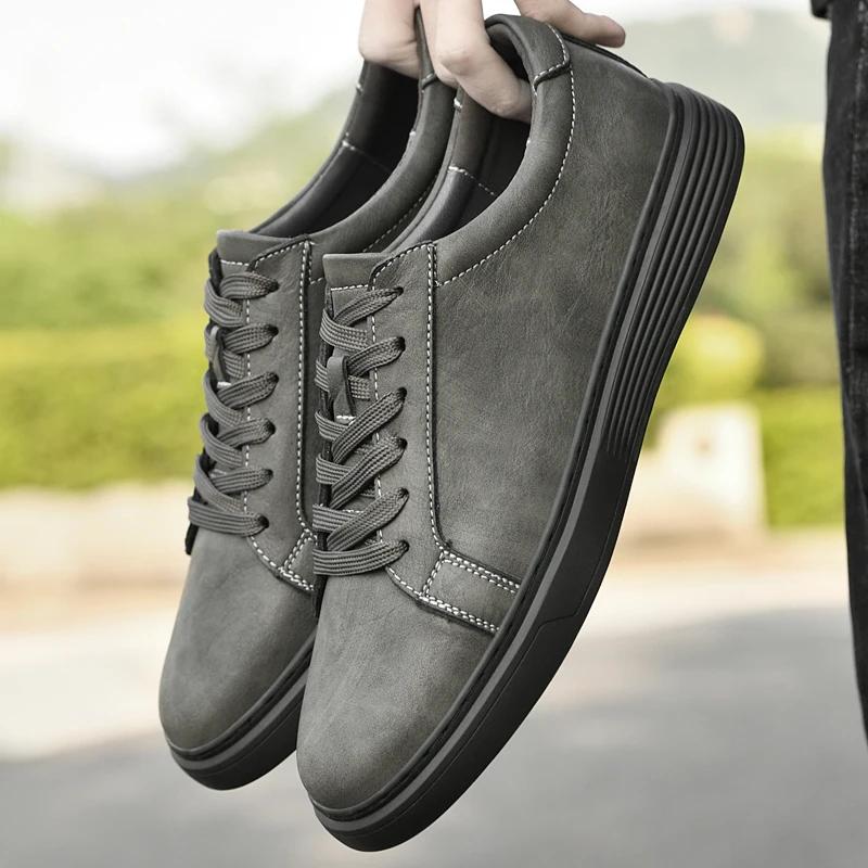 Mode Herrenschuhe Echtes Leder Freizeitschuhe Luxusmarke Bequeme Sneaker Herren Vintage Leicht Atmungsaktiv Laufschuhe