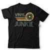 Vinyl Junkie Tshirt Unisex Dj Turntables EDM Hip Hop Records LP Retro Vintage
