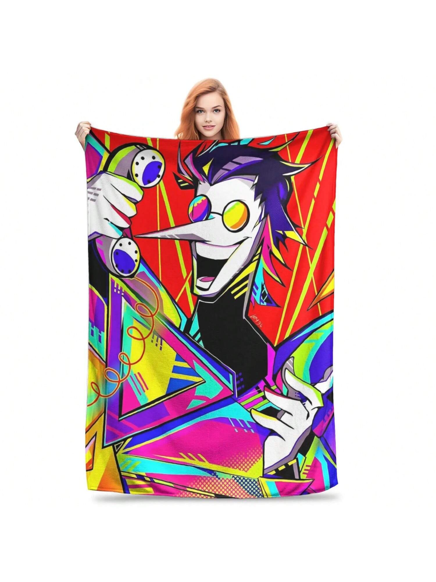 Игровые одеяла Deltarune Велюровые с принтом Spamton Портативное мягкое плед для дивана Путешествий 75X95CM серый