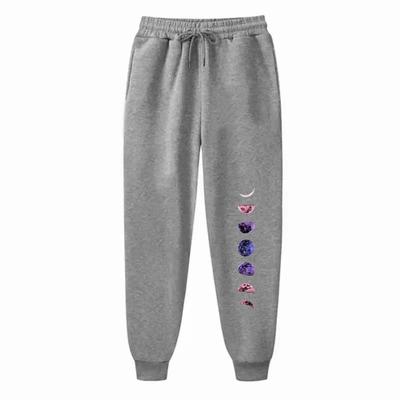 Hose für Damen mit Planeten-Print, schrägen Taschen, elastischem Bund mit Kordelzug, locker, lang, Mode, Outdoor-Sport, Jogginghose