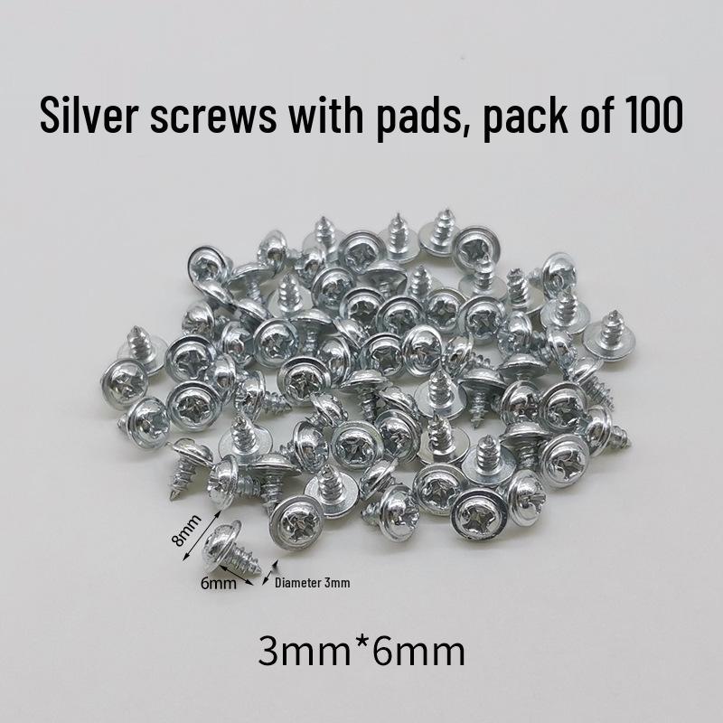 Golden, Silver, and Black Self-Tapping Wide Head Screws with Washers