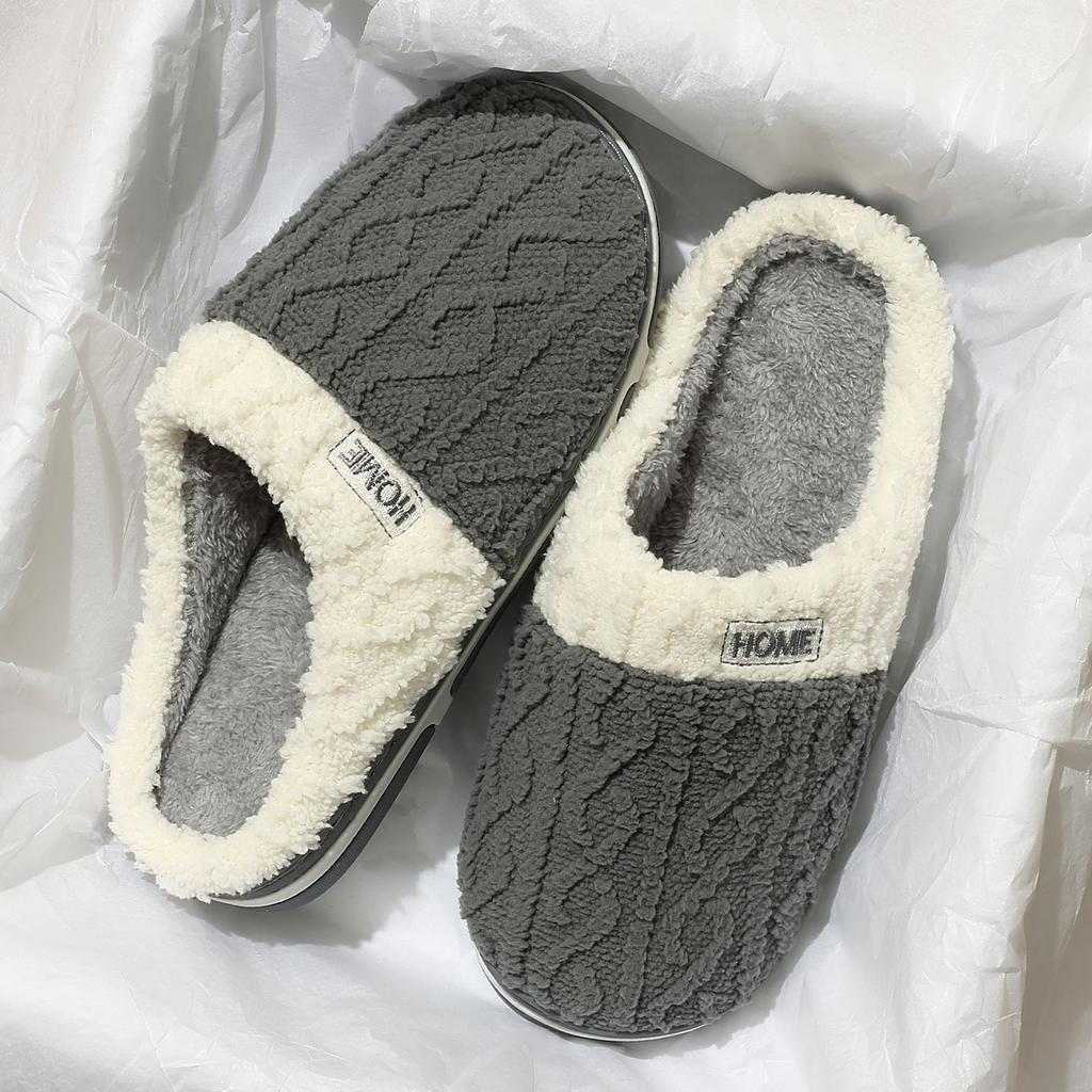 Cotton slippers autumn and winter new indoor home non-slip and deodorant fluffy thick-bottomed cotton slippers