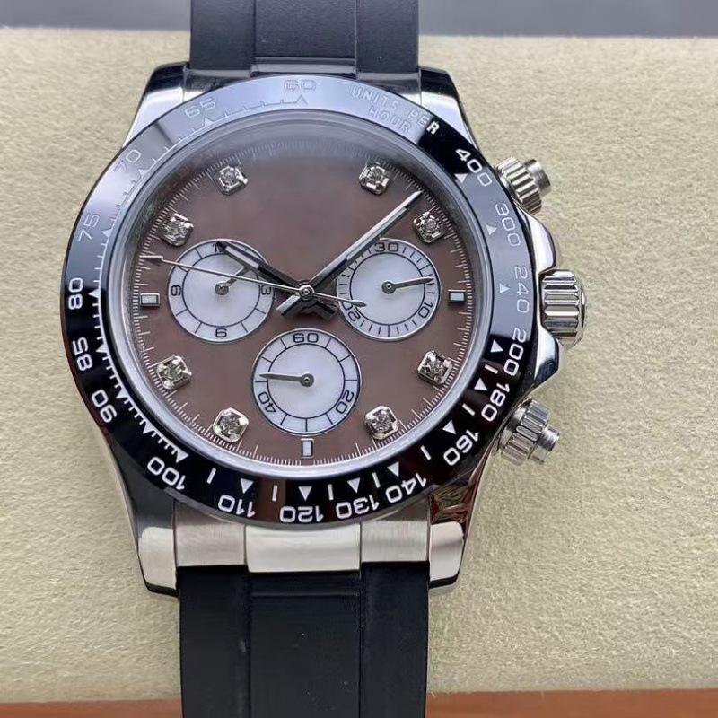 Rolex Daytona 40mm Diamond-Inlaid Multifunctional Automatic Mechanical Men's Watch.