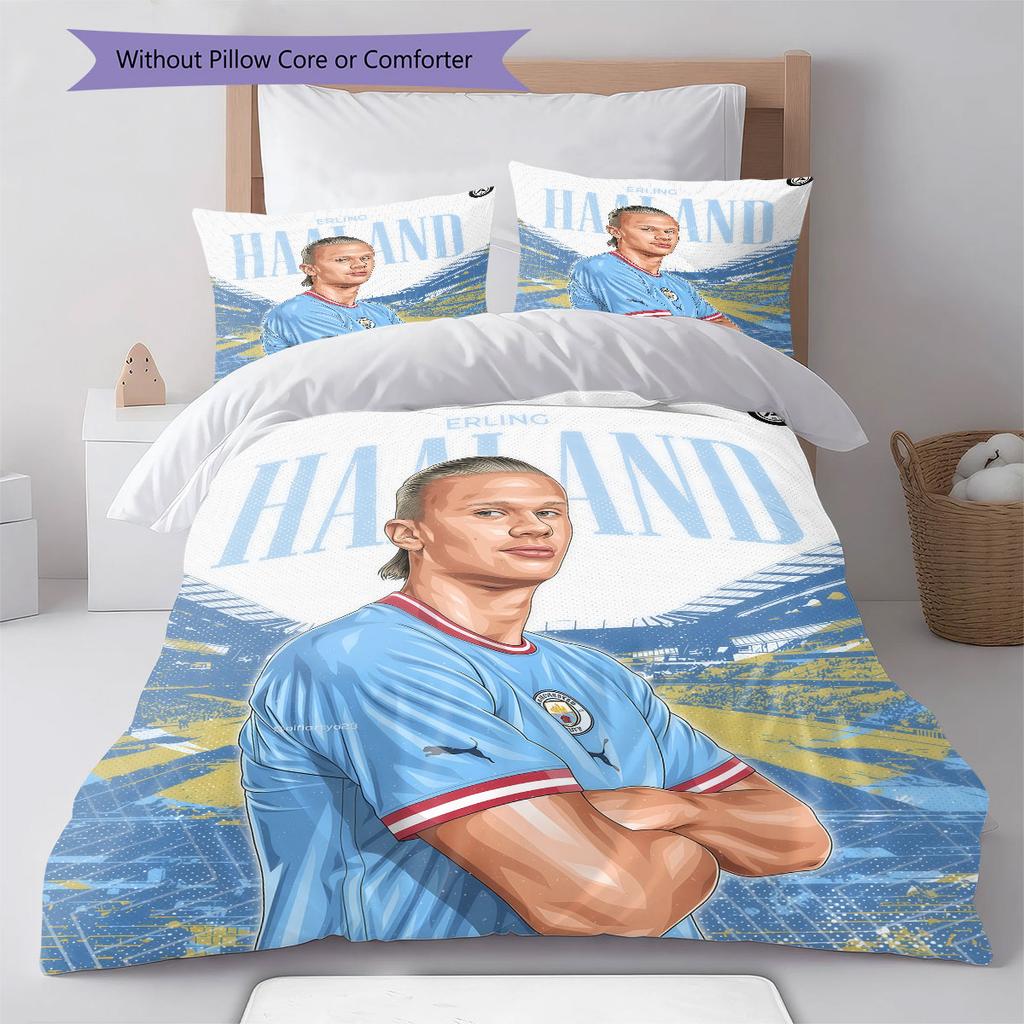 Erling Haaland Pride Bedding Quilt Set Quilt Cover Pillowcase Home Decoration Birthday Gift (1 * duvet cover + 2 * pillowcase, without core)