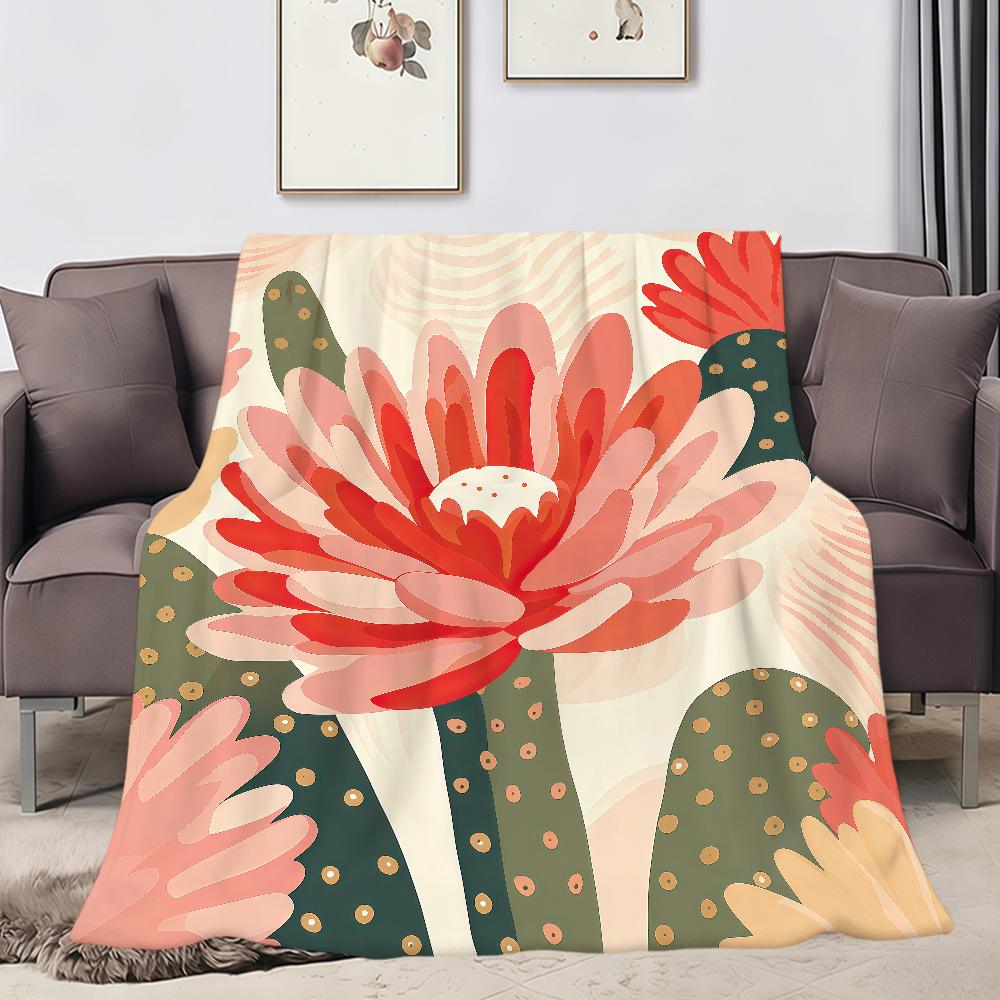 Fashion Vibrant Floral Modern Art Flannel Soft Warm Plush Blanket For Sofa Living Room Pet Hogar Bedroom Gift Home Car Portable