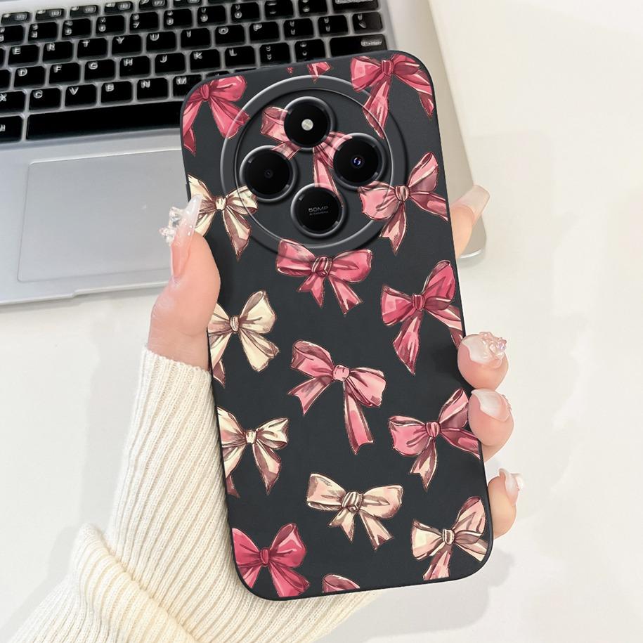 For Xiaomi Redmi 14C 4G Case Poco C75 Fashion Cherry Rose Flower Soft Silicone Cover On Redmi14C Bumper Redmi A4 A3 Pro 5G Funda